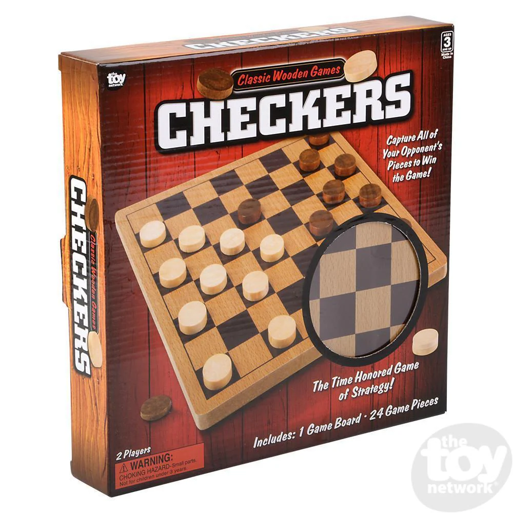 10" Wooden Checkers