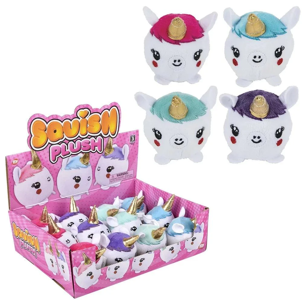 3" Deluxe Squish Plush Unicorn Assorted
