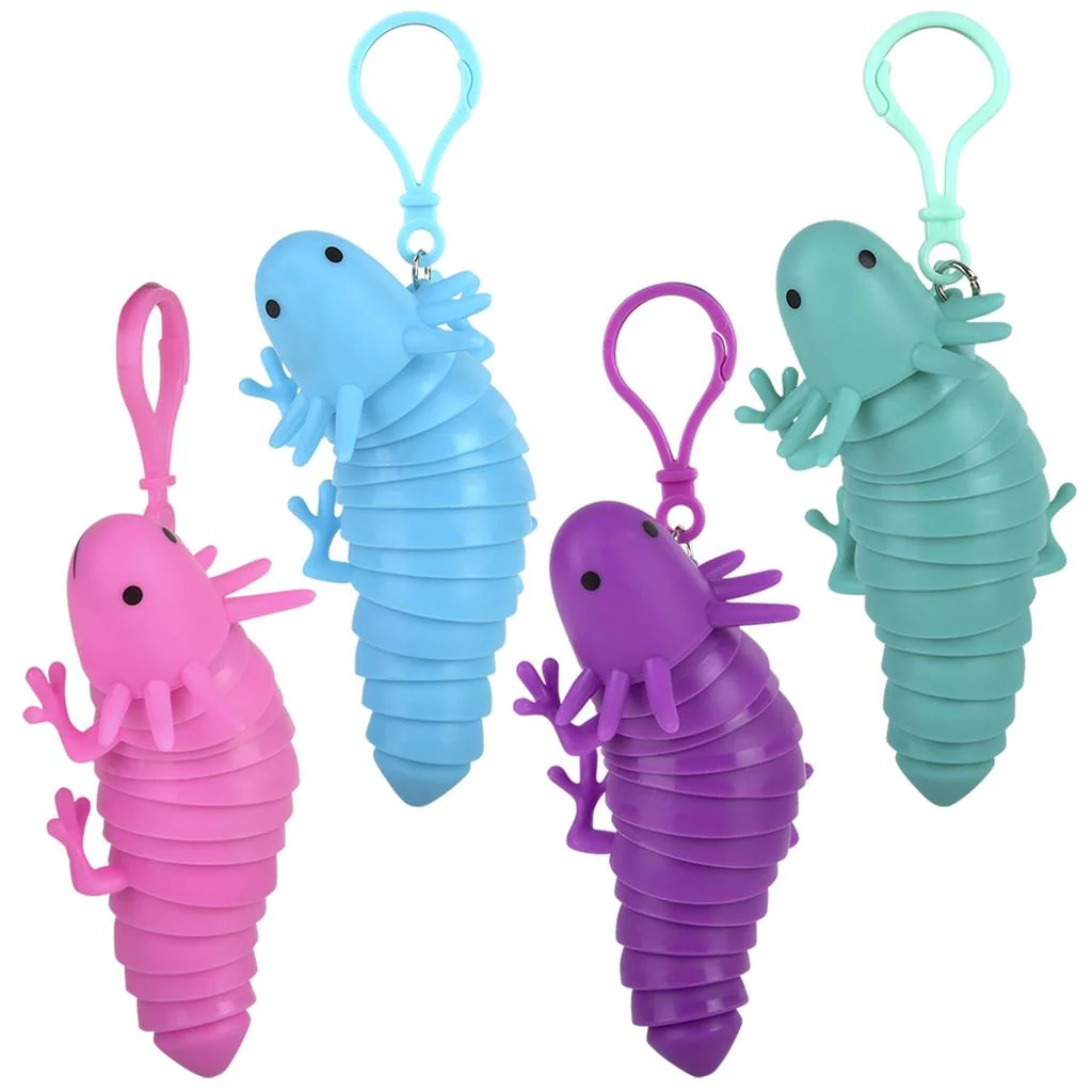 4" Wiggle Sensory Axolotl Backpack Clip
