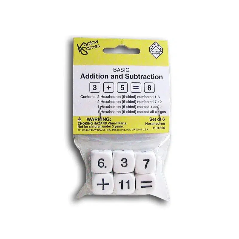 Basic Addition & Subtraction Dice