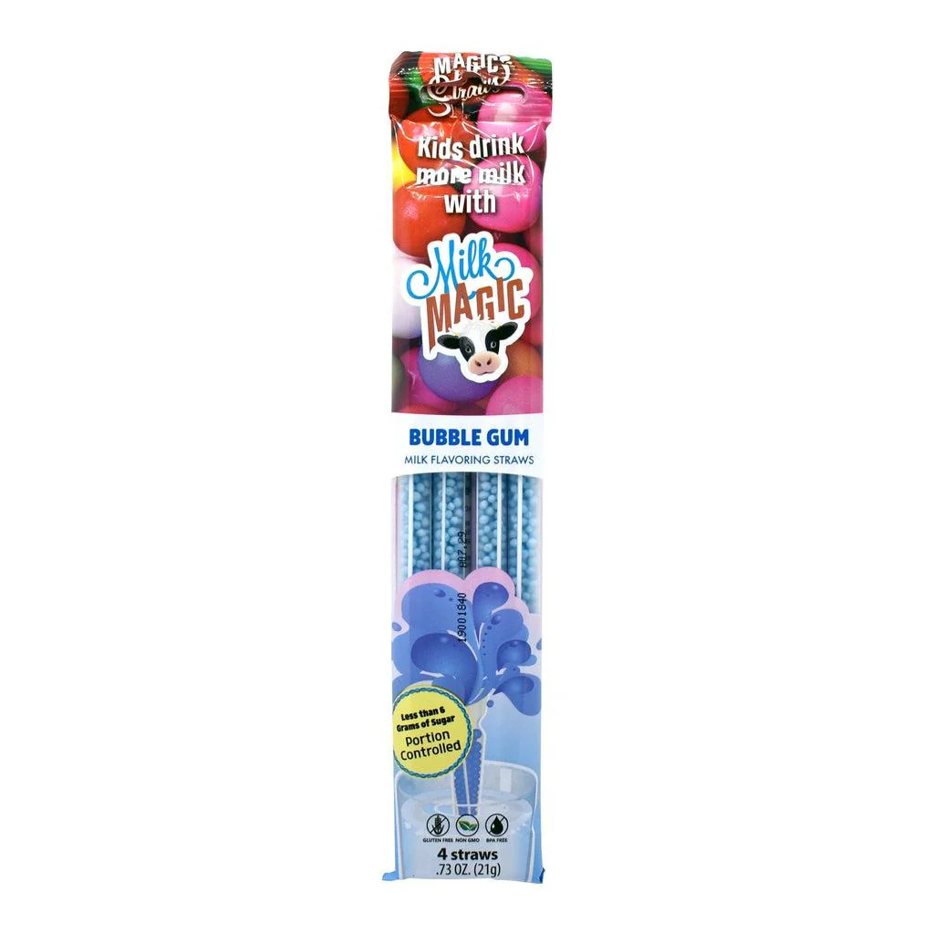 Bubble Gum Milk Straws