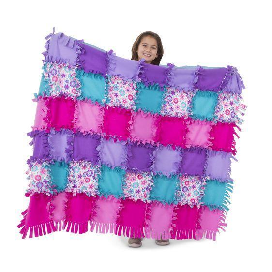 Flower Fleece Quilt - Created by Me!