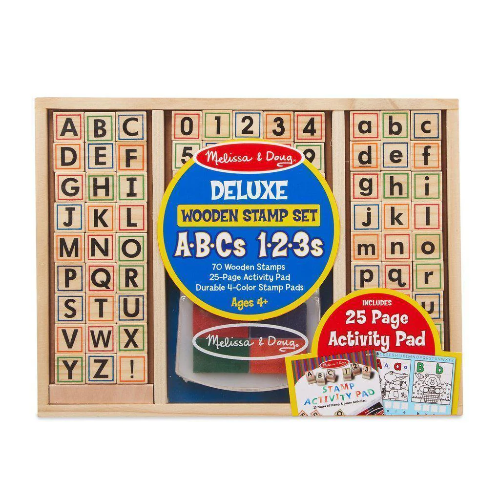 Deluxe Wooden Stamp Set ABC/123