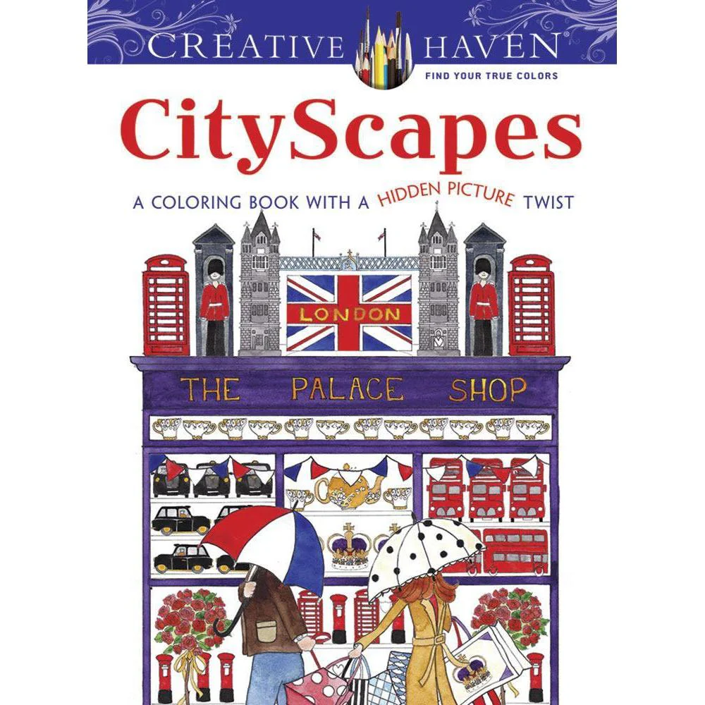 Dover Publications Creative Haven CityScapes: A Coloring Book with a Hidden Picture Twist