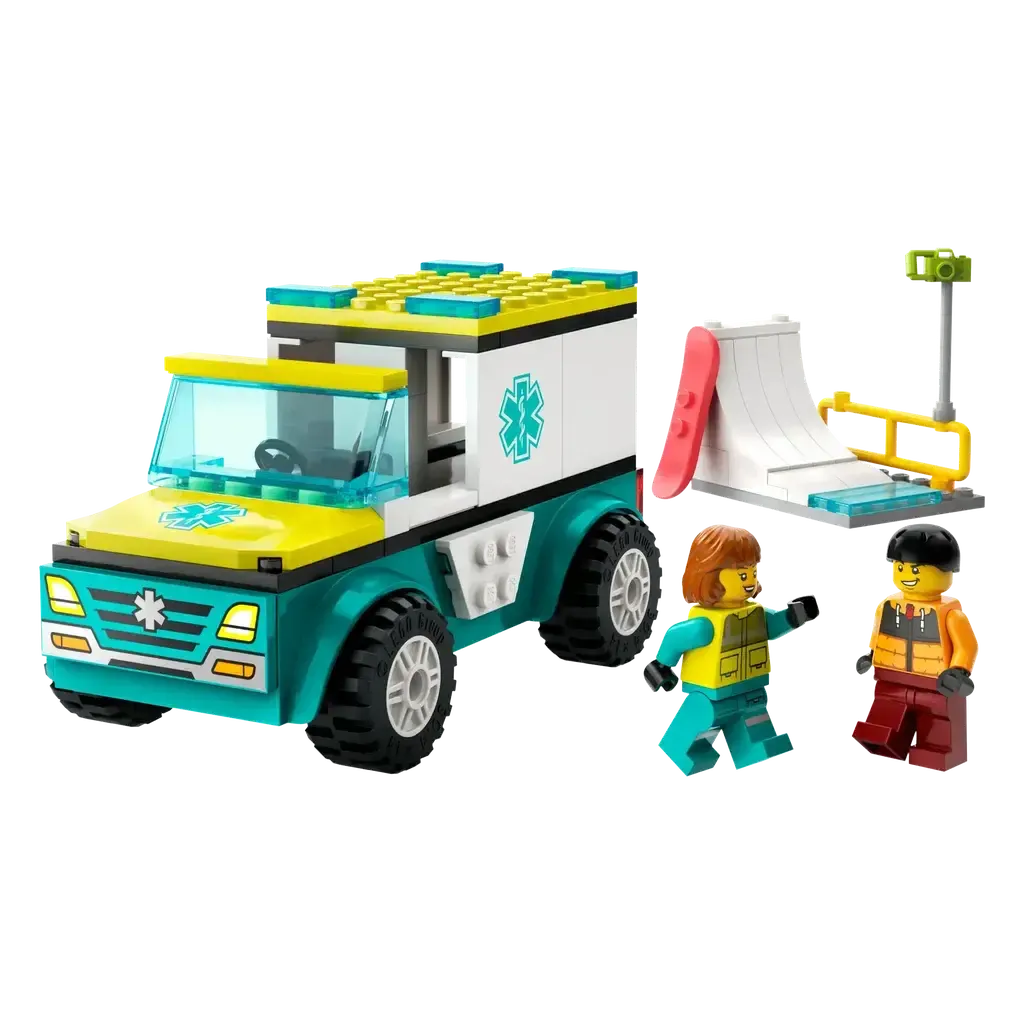Emergency Ambulance and Snowboarder