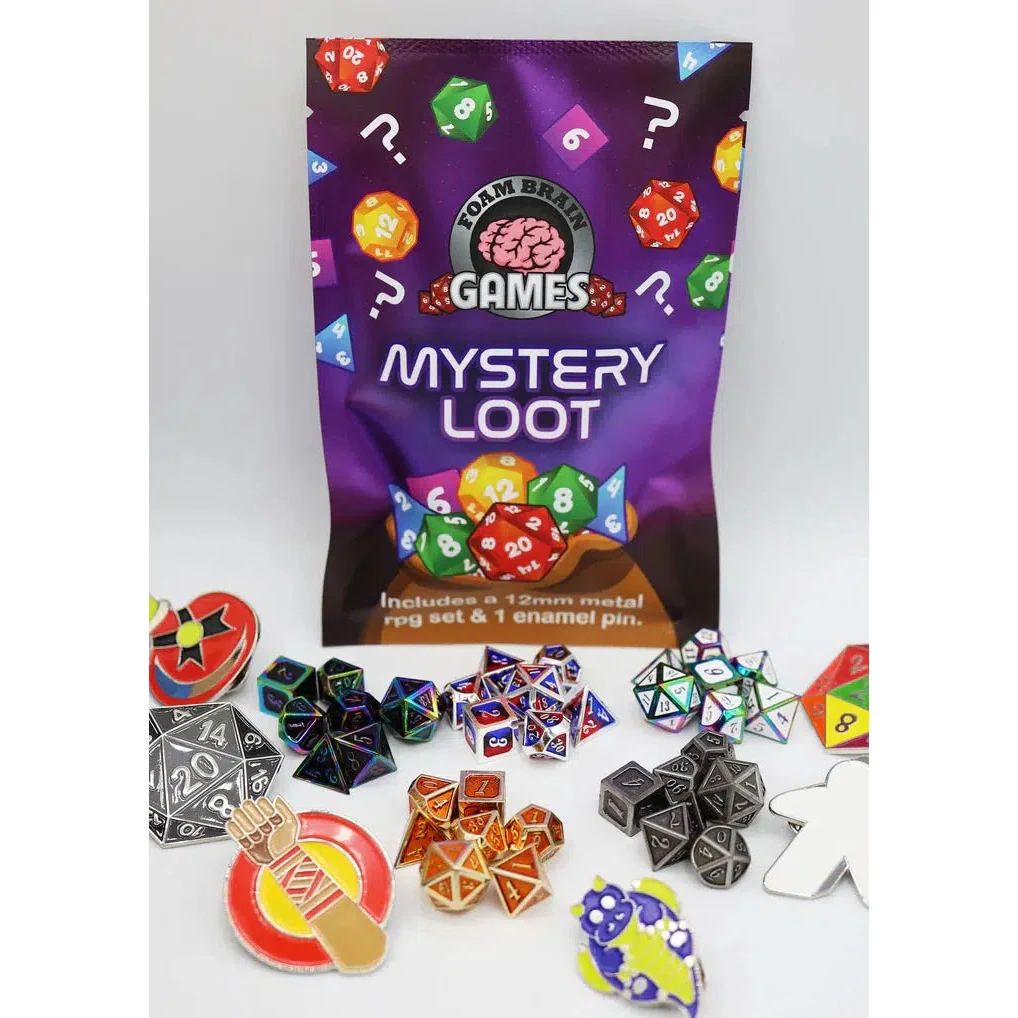 Epic Mystery Loot: Mini Metal RPG Set + Enamel Pin