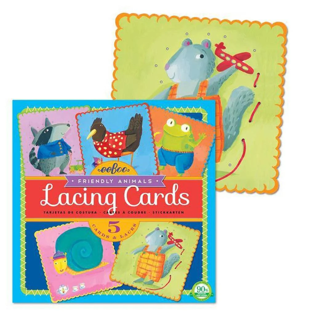 Friendly Animals Lacing Cards