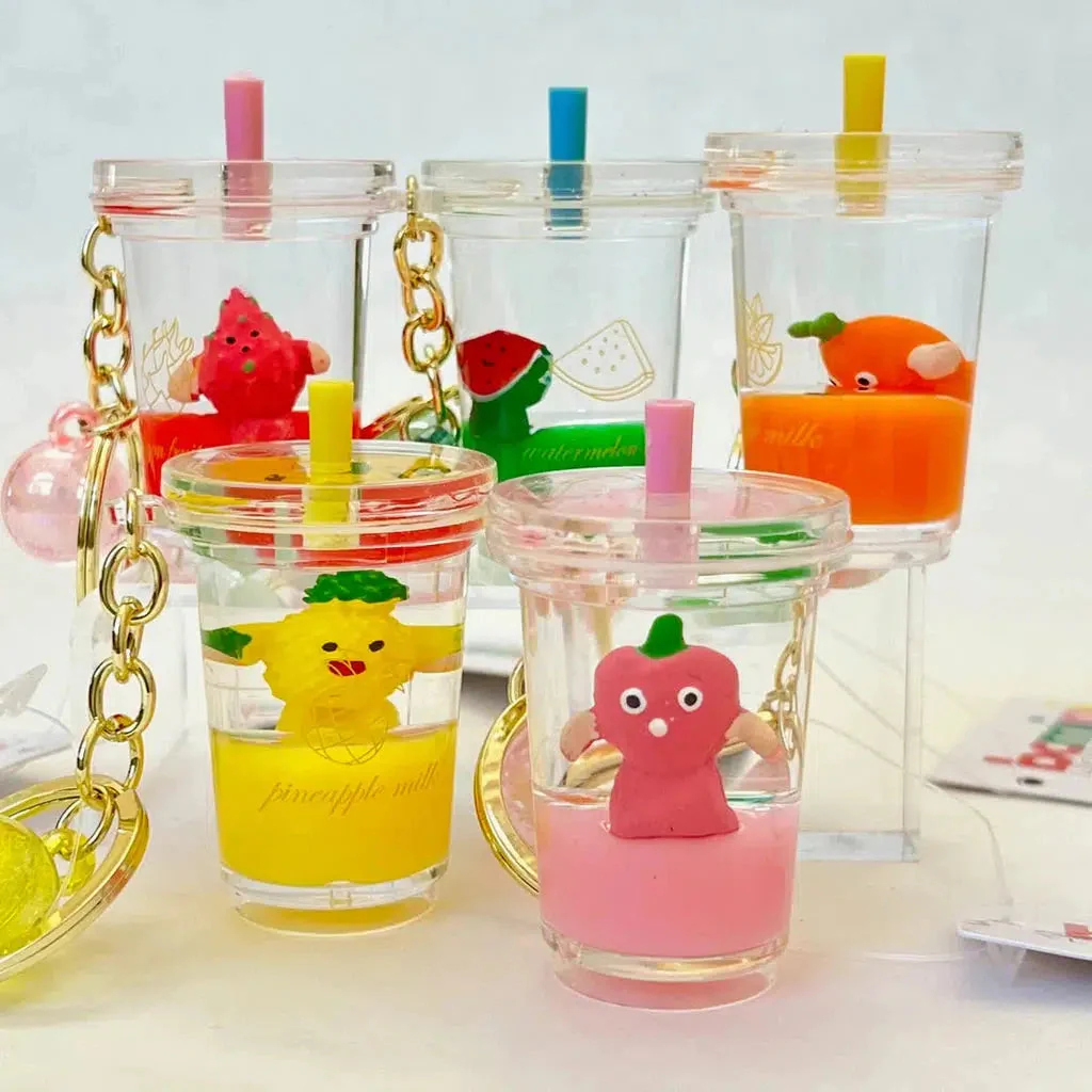 Fruit Boba Drink Floaty Key Charm