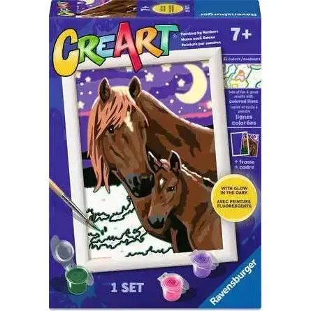 Horses at Midnight Glow CreArt