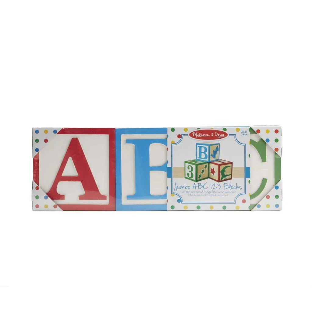 Jumbo Wooden ABC-123 Blocks - Classic