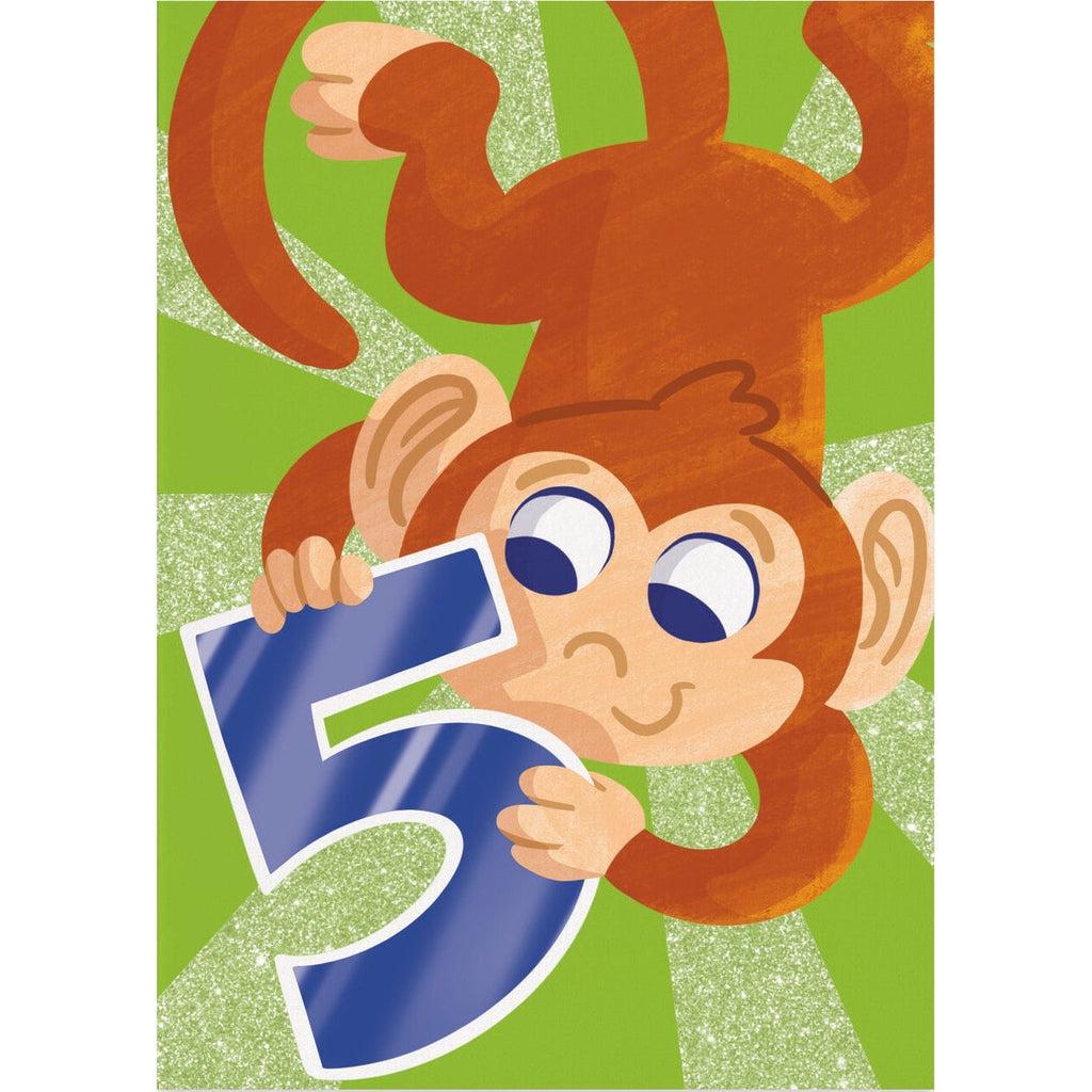 Monkey 5 Years Old - Greeting Card