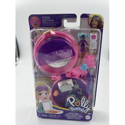 Polly Pocket Micro Clip & Comb Sleepover Compact Playset