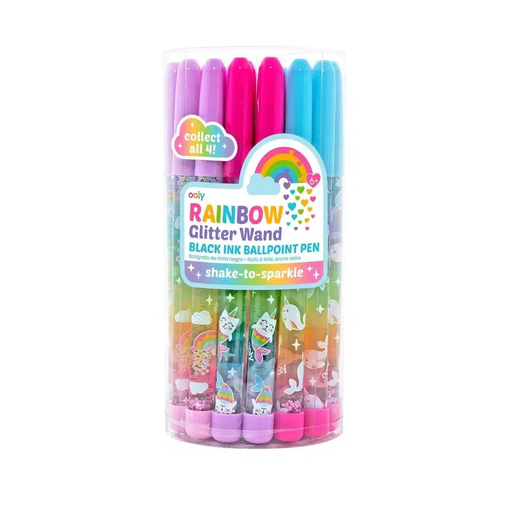 Rainbow Glitter Wand Pens Assorted