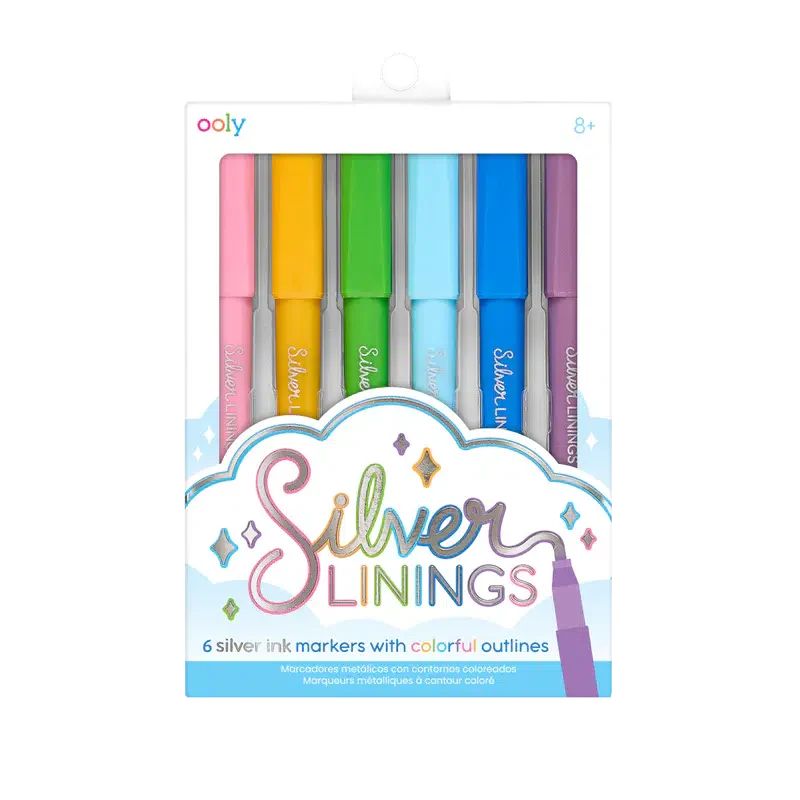 Silver Linings Outline Markers 6pk