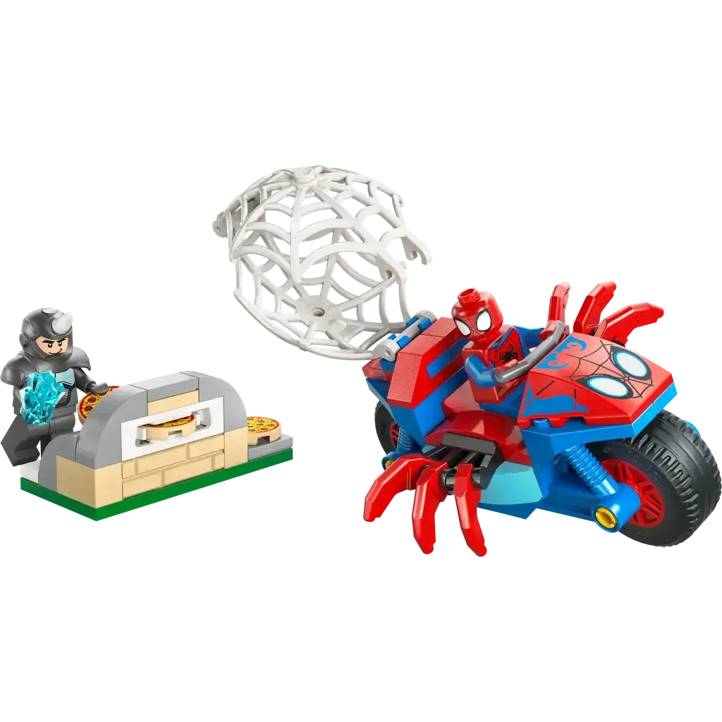 Spidey on his Motorcycle vs. Rhino